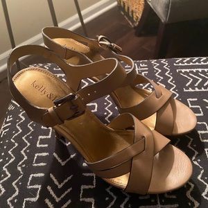 Nude 2 inch heel sandals